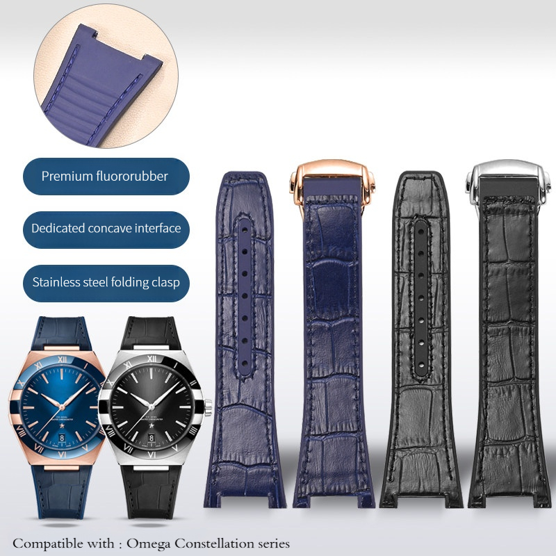 Omega Watch Constellation - Pulseira de relógio em couro legítimo