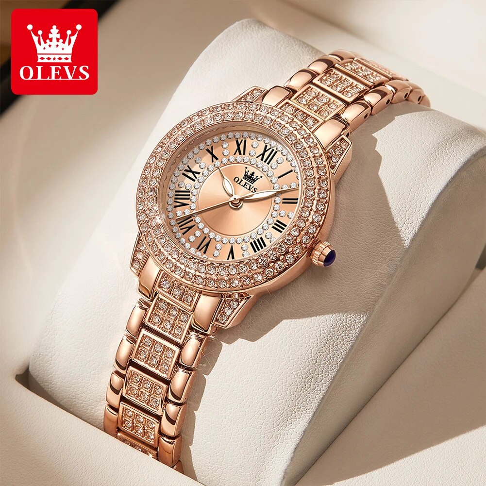 Luxury Watch Diamond - Olevs 9943 luxo todo diamante original