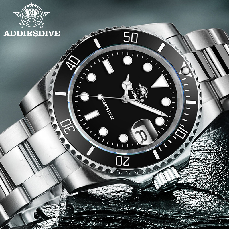 Luxury Watch Quality - Addiesdive relógio clássico masculino com moldura
