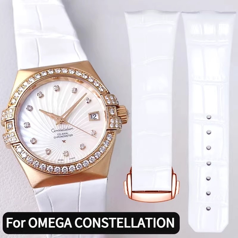Pulseira de couro curvada para - Omega Watch Constellation avaliação e preço